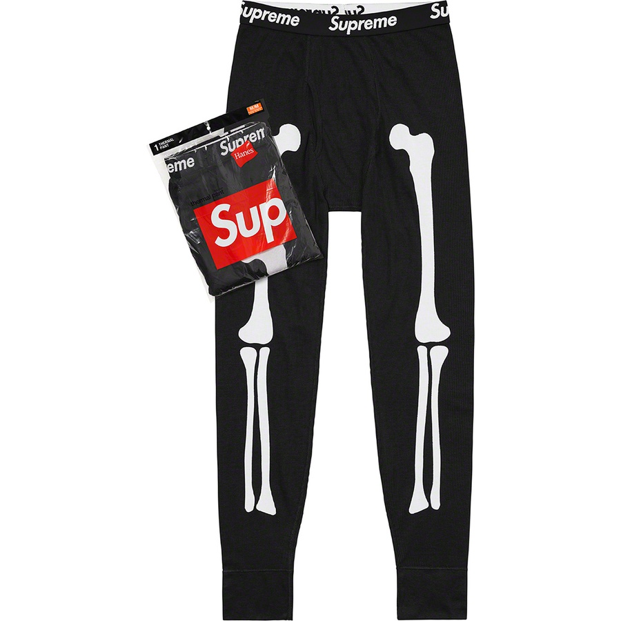 Details on Supreme Hanes Bones Thermal Pant (1 Pack) Black from fall winter
                                                    2021 (Price is $32)