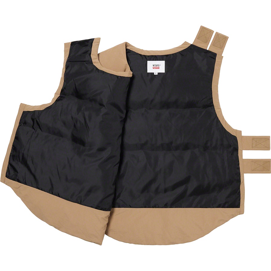 Details on Supreme WTAPS Tactical Down Vest Tan from fall winter
                                                    2021 (Price is $198)