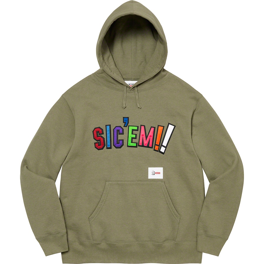 Details on Supreme WTAPS Sic’em! Hooded Sweatshirt Light Olive from fall winter
                                                    2021 (Price is $168)