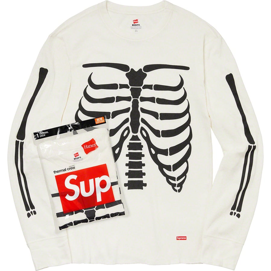 Details on Supreme Hanes Bones Thermal Crew (1 Pack) Natural from fall winter
                                                    2021 (Price is $32)