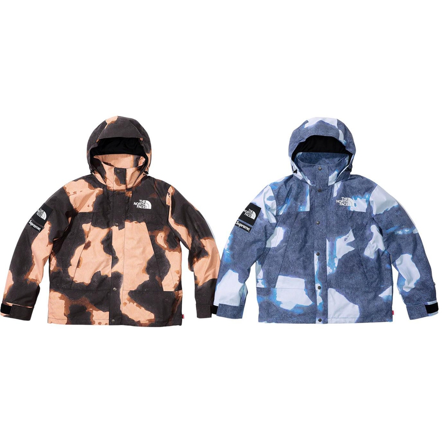 Supreme The North Face Bleached Denim Print Mountain Jacket Brown