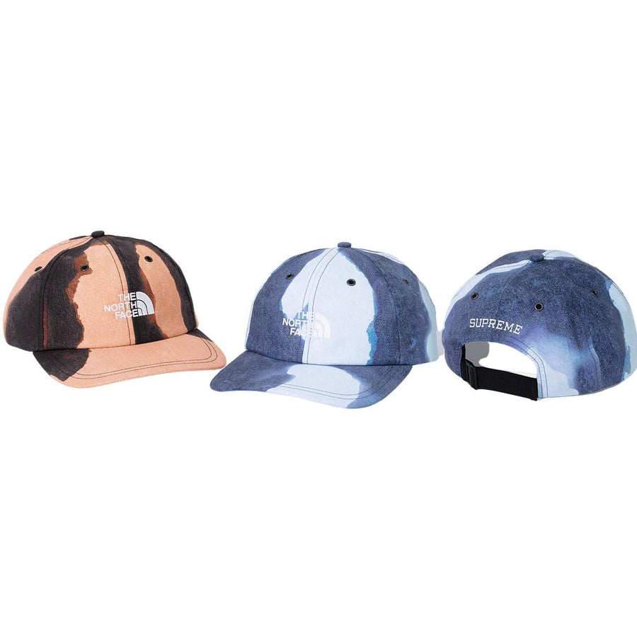 SUPREME/ THE NORTH FACE/ TNF BLEACHED DENIM PRINT 6-PANEL HAT ( BLACK)  FW21/ NEW