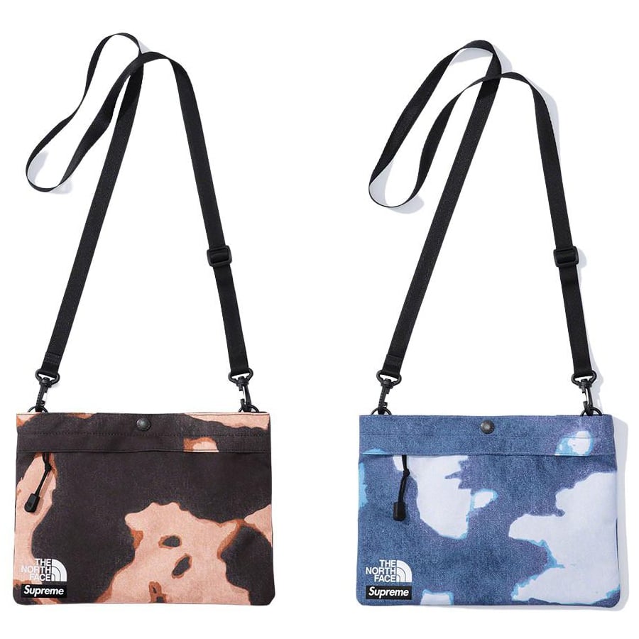 Details on Supreme The North Face Bleached Denim Print Shoulder Bag from fall winter
                                            2021 (Price is $58)