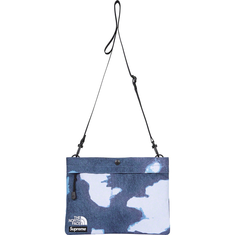Details on Supreme The North Face Bleached Denim Print Shoulder Bag Indigo from fall winter
                                                    2021 (Price is $58)