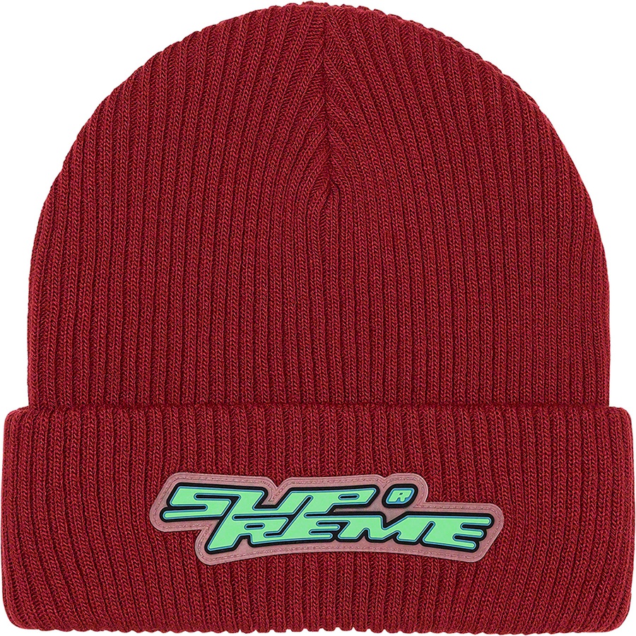 Details on Raised Logo Patch Beanie Red from fall winter
                                                    2021 (Price is $38)