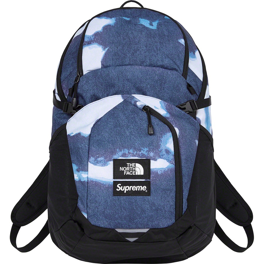 Details on Supreme The North Face Bleached Denim Print Pocono Backpack Indigo from fall winter
                                                    2021 (Price is $148)