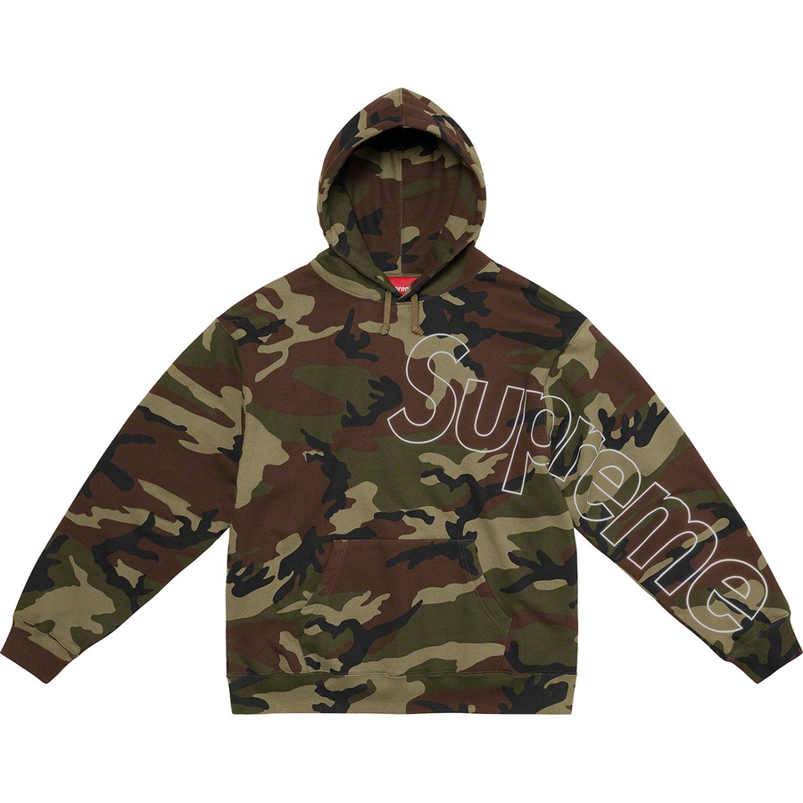 Details on Reflective Hooded Sweatshirt Woodland Camo from fall winter
                                                    2021 (Price is $158)