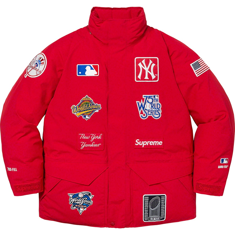 Details on Supreme New York Yankees™ GORE-TEX 700-Fill Down Jacket Red from fall winter
                                                    2021 (Price is $668)