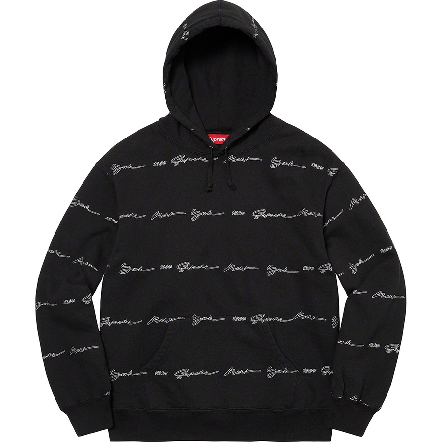 Details on Script Stripe Hooded Sweatshirt Black from spring summer
                                                    2022 (Price is $168)