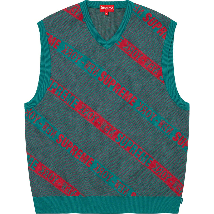 Details on Stripe Sweater Vest Teal from spring summer
                                                    2022 (Price is $128)