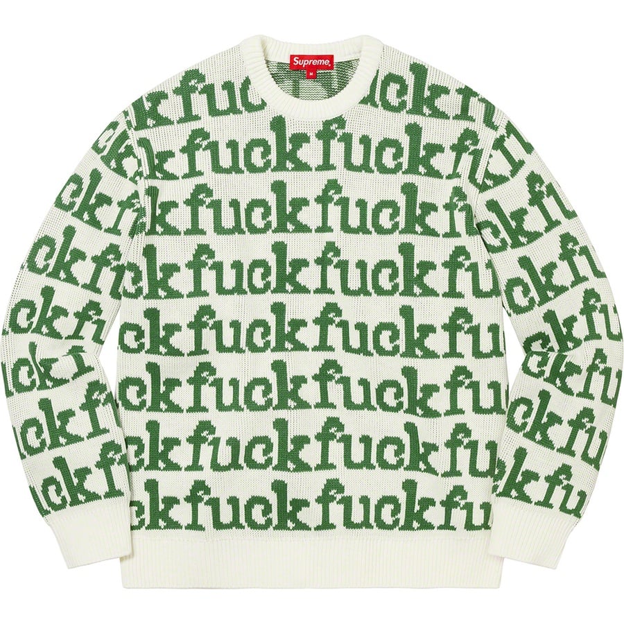Details on Fuck Sweater White from spring summer
                                                    2022 (Price is $158)