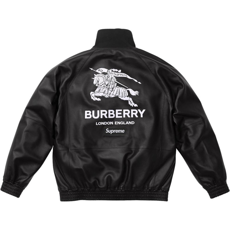 Details on *Burberry exclusive* Supreme Burberry Leather Track Jacket  from spring summer
                                                    2022