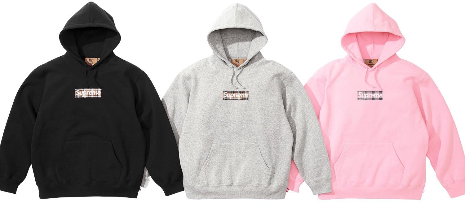 Supreme Burberry Box Logo Hooded Sweatshirt Light Pink | Supreme