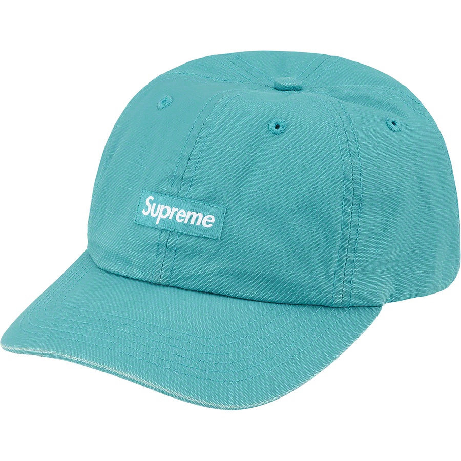 Details on Small Box Coated Linen 6-Panel Teal from spring summer
                                                    2022 (Price is $54)