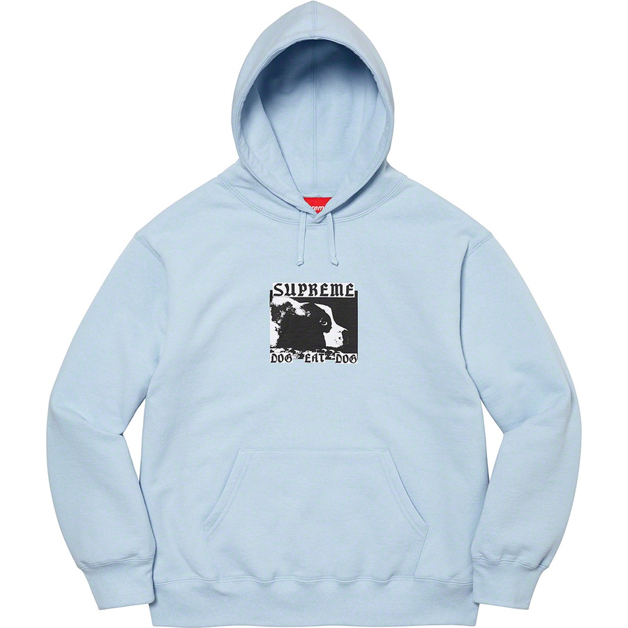 Details on Dog Eat Dog Hooded Sweatshirt Light Blue from spring summer
                                                    2022 (Price is $158)