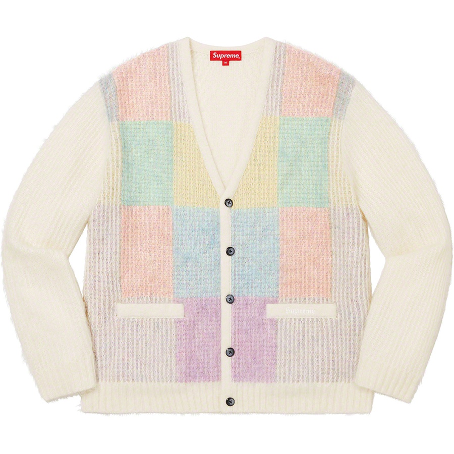 Details on Brushed Grid Cardigan White from spring summer
                                                    2022 (Price is $198)