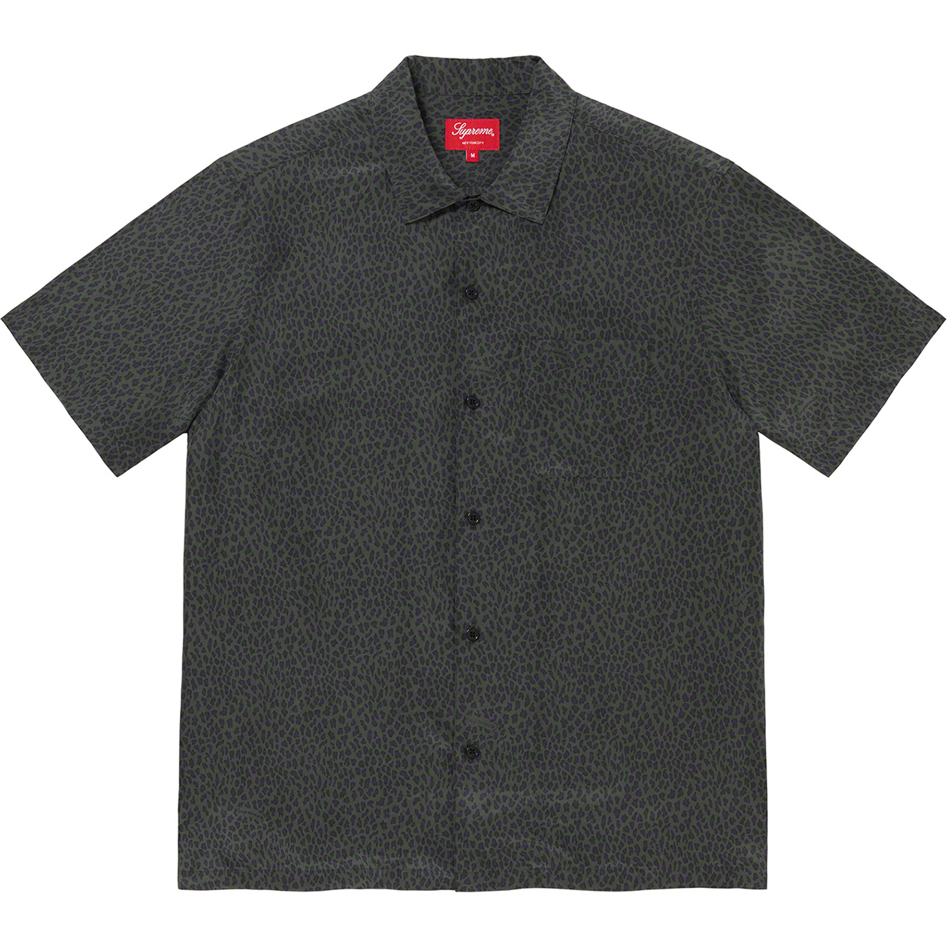 Supreme Leopard Silk S/S Shirt charcoal-