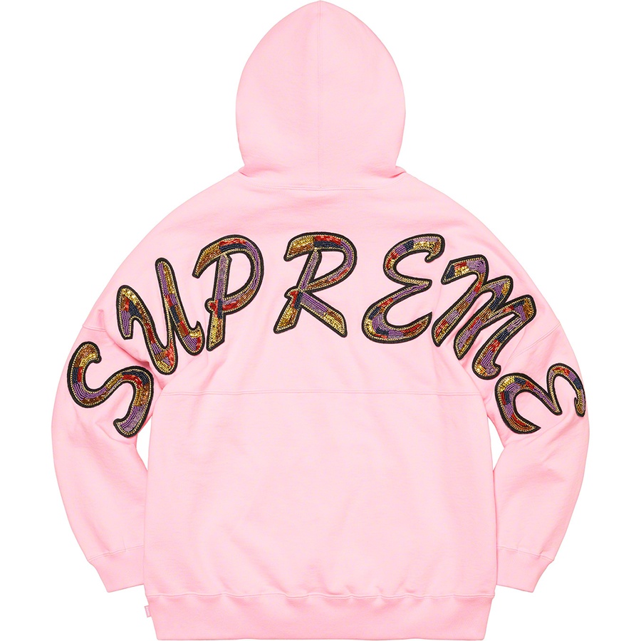 Details on Beaded Hooded Sweatshirt Light Pink from spring summer
                                                    2022 (Price is $168)