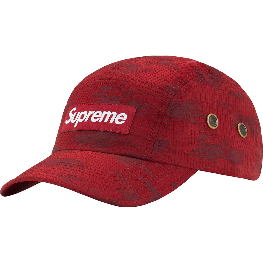 Details on Broken Camo Camp Cap Red from spring summer
                                                    2022 (Price is $48)