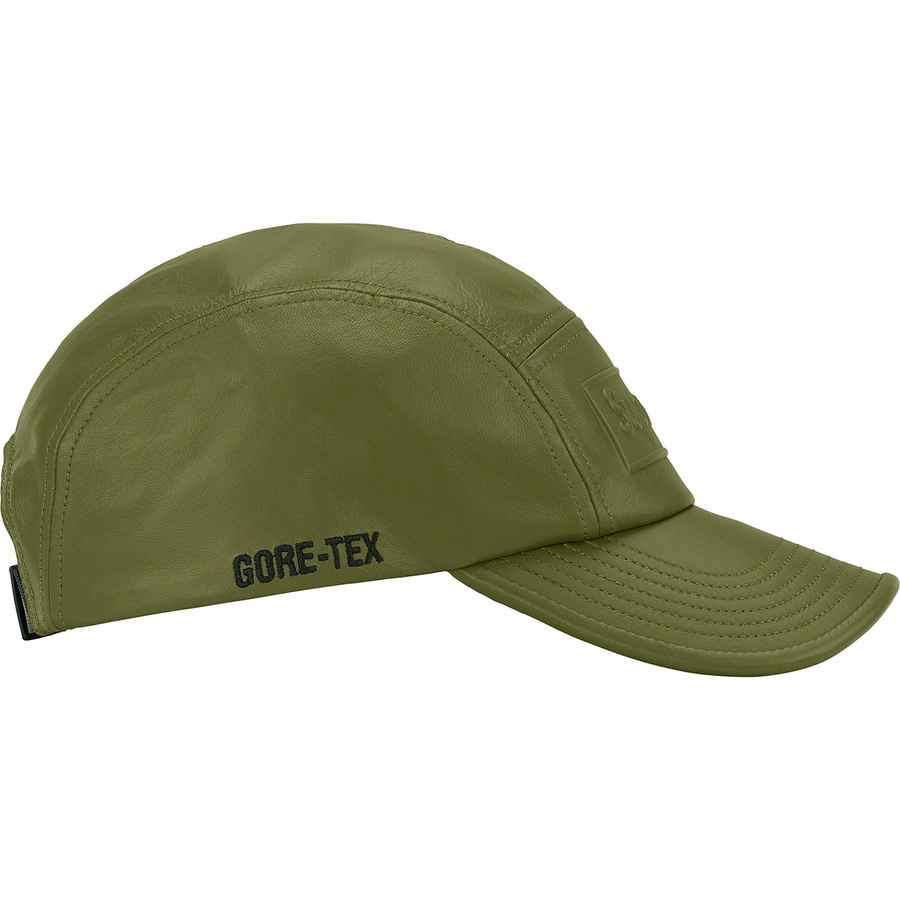 Details on GORE-TEX Leather Camp Cap Olive from spring summer
                                                    2022 (Price is $78)