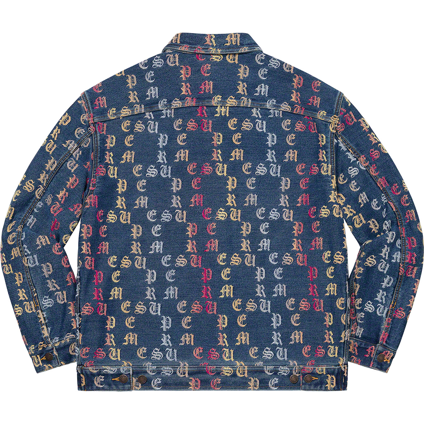 Louis Vuitton Supreme 2017 Pattern Print Denim Trucker Jacket