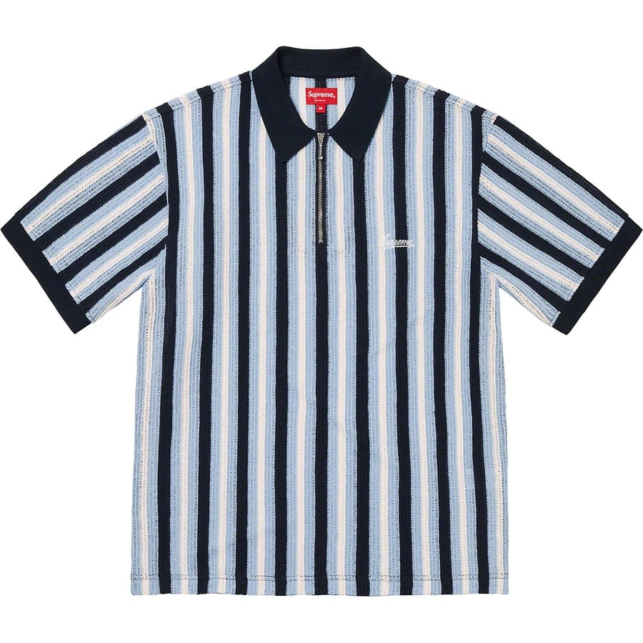 supreme Open Knit Stripe Zip Polo Mサイズ