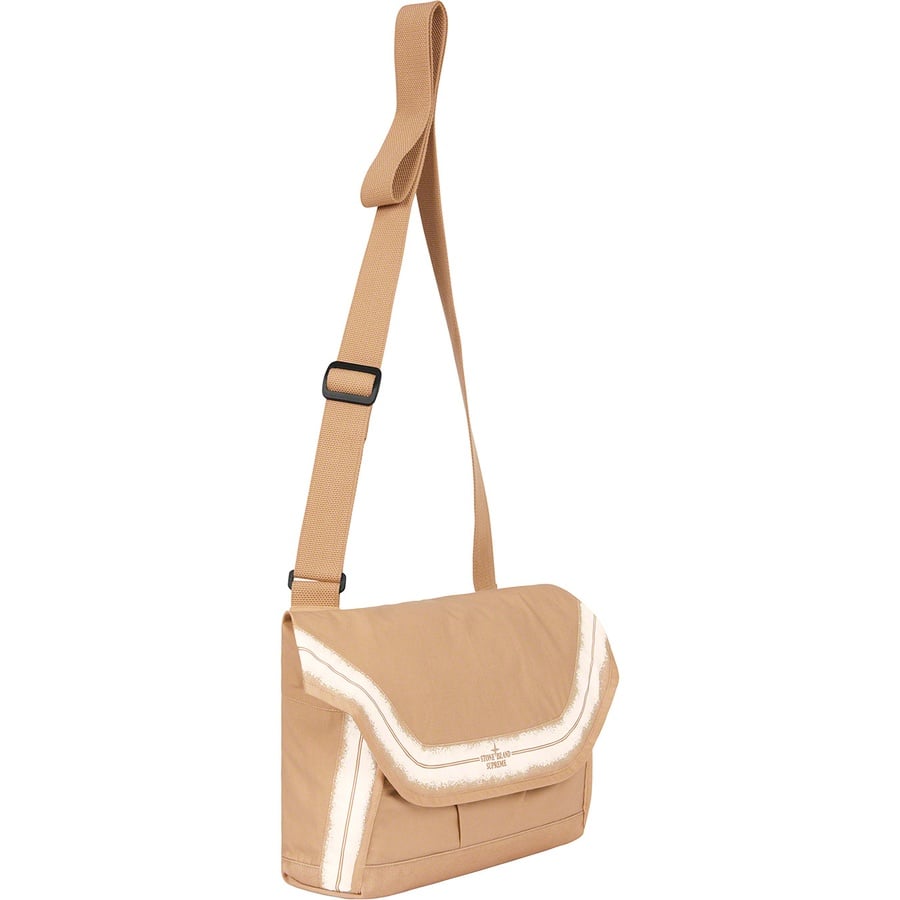 Details on Supreme Stone Island Stripe Messenger Bag Tan from spring summer
                                                    2022 (Price is $298)