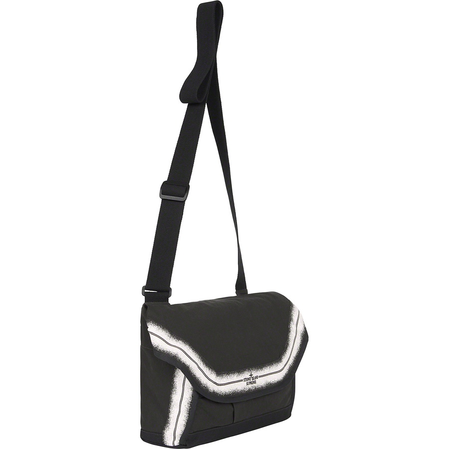 Details on Supreme Stone Island Stripe Messenger Bag Black from spring summer
                                                    2022 (Price is $298)