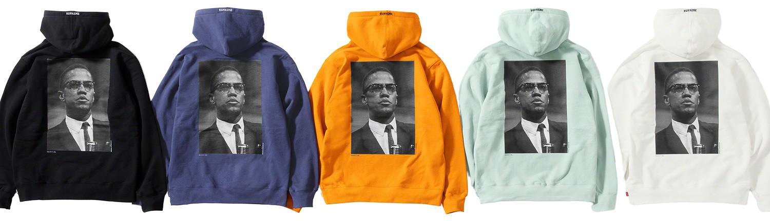 Supreme Roy DeCarava Malcolm X Hooded Sweatshirt Washed Navy