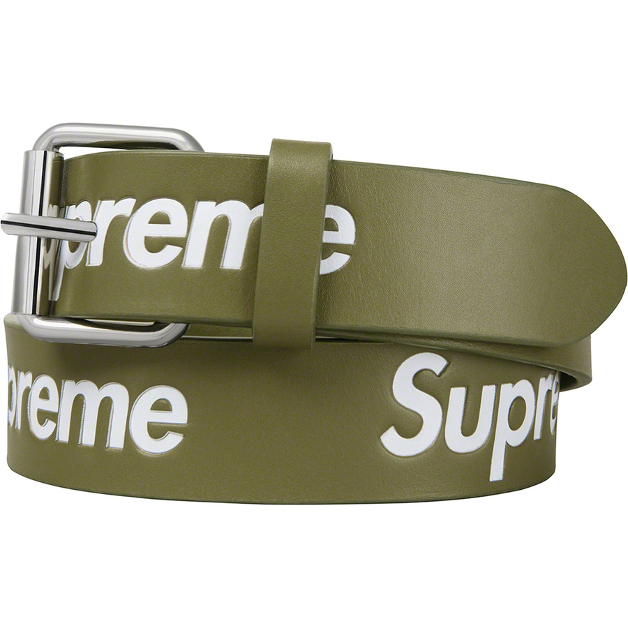 Supreme Repeat Leather Belt Olive-