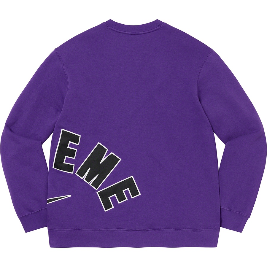 Details on Supreme Nike Arc Crewneck Purple from spring summer
                                                    2022 (Price is $138)