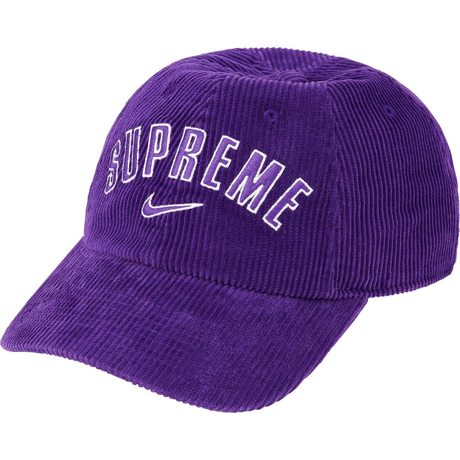 Details on Supreme Nike Arc Corduroy 6-Panel Purple from spring summer
                                                    2022 (Price is $48)