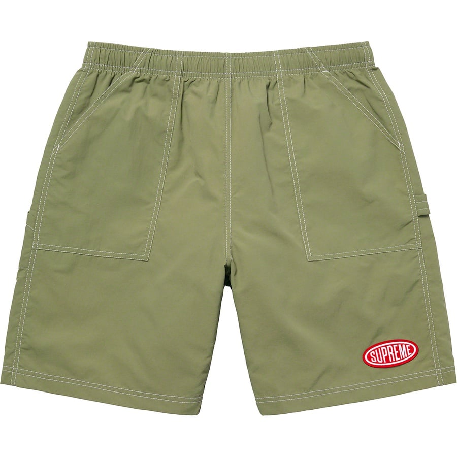 Details on Nylon Painter Short Olive from spring summer
                                                    2022 (Price is $110)