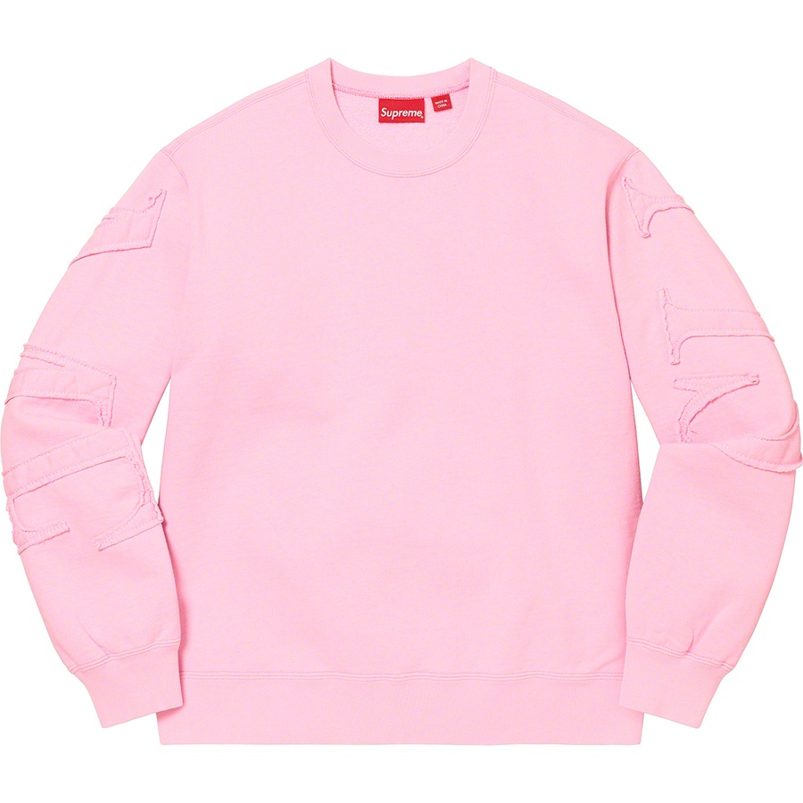 Details on Tonal Appliqué Crewneck Pale Pink from spring summer
                                                    2022 (Price is $148)
