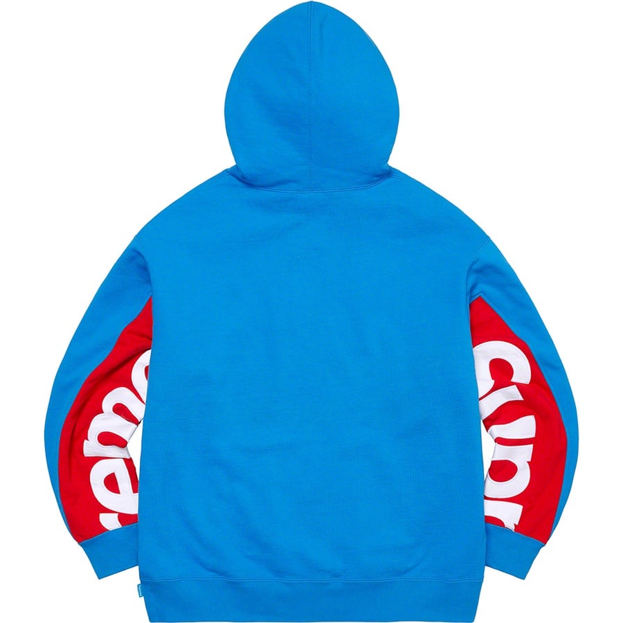 Details on Cropped Panels Hooded Sweatshirt Bright Blue from spring summer
                                                    2022 (Price is $158)