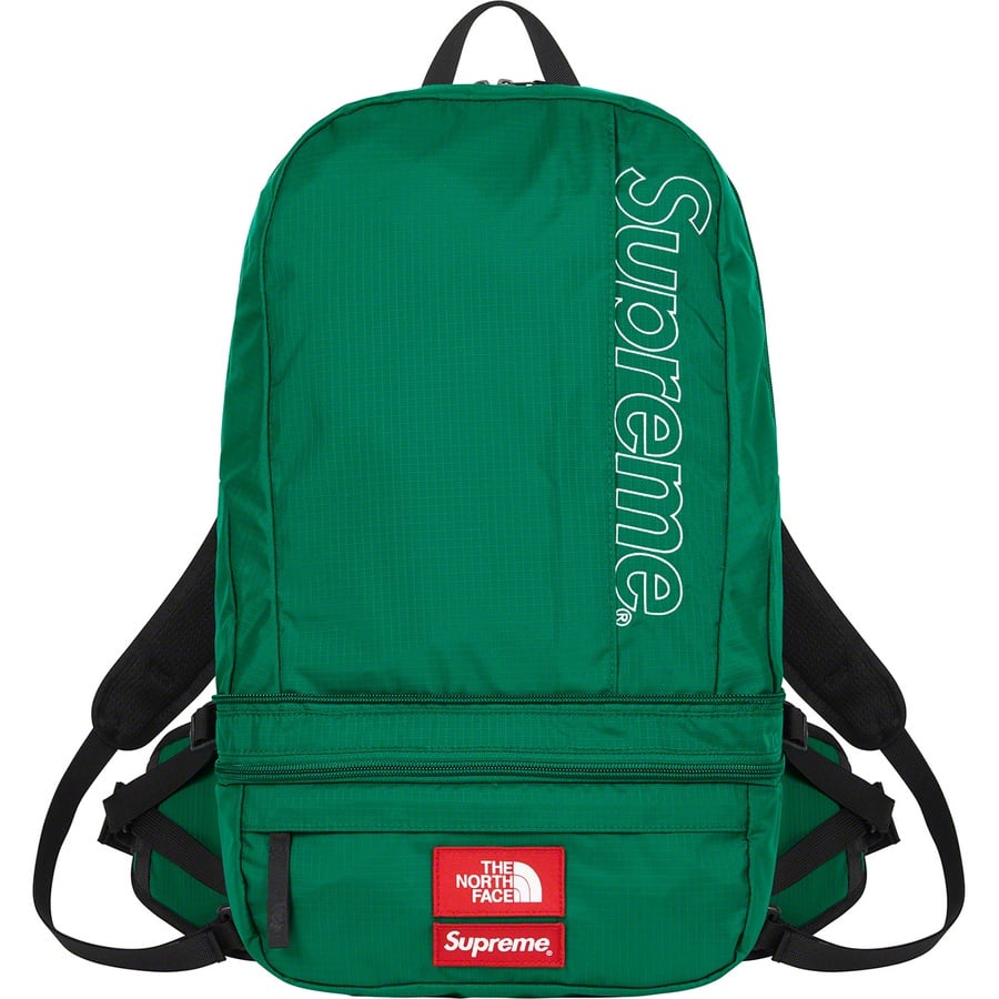 Details on Supreme The North Face Trekking Convertible Backpack + Waist Bag Dark Green from spring summer
                                                    2022 (Price is $168)