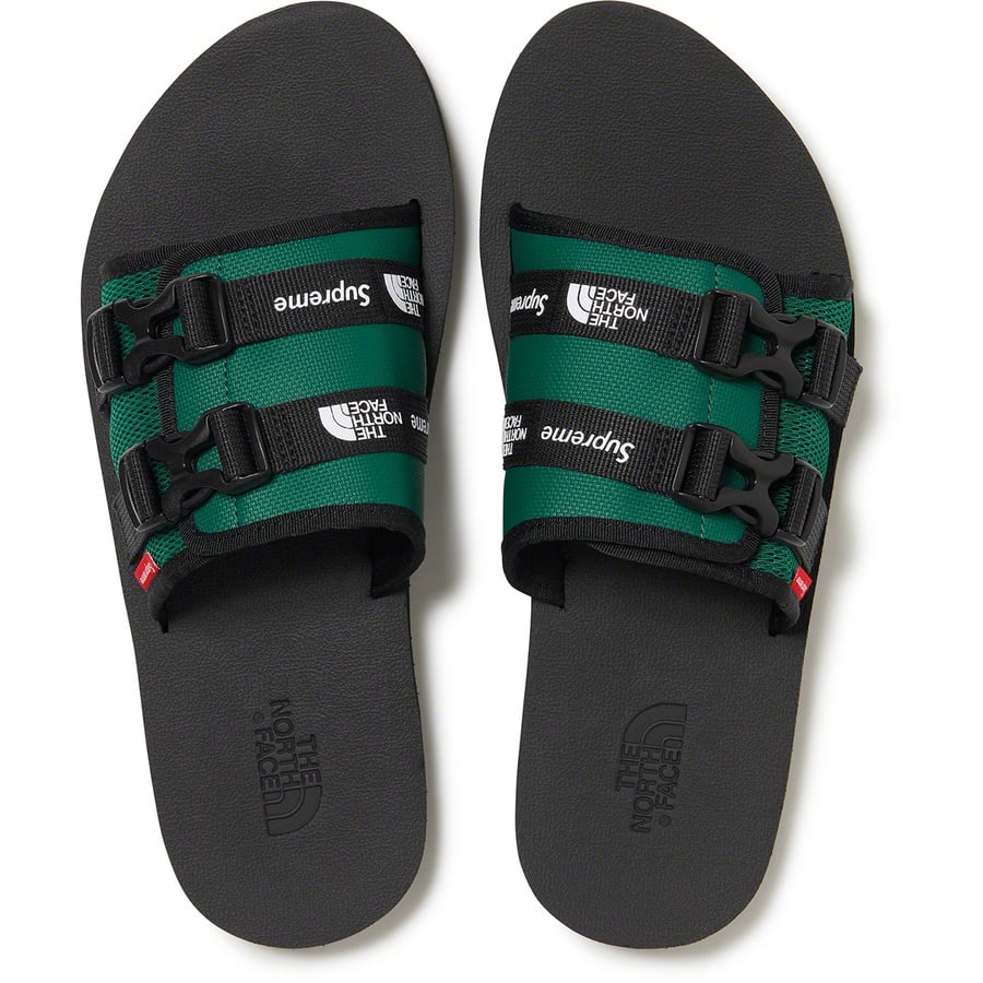 Details on Supreme The North Face Trekking Sandal Dark Green from spring summer
                                                    2022 (Price is $88)