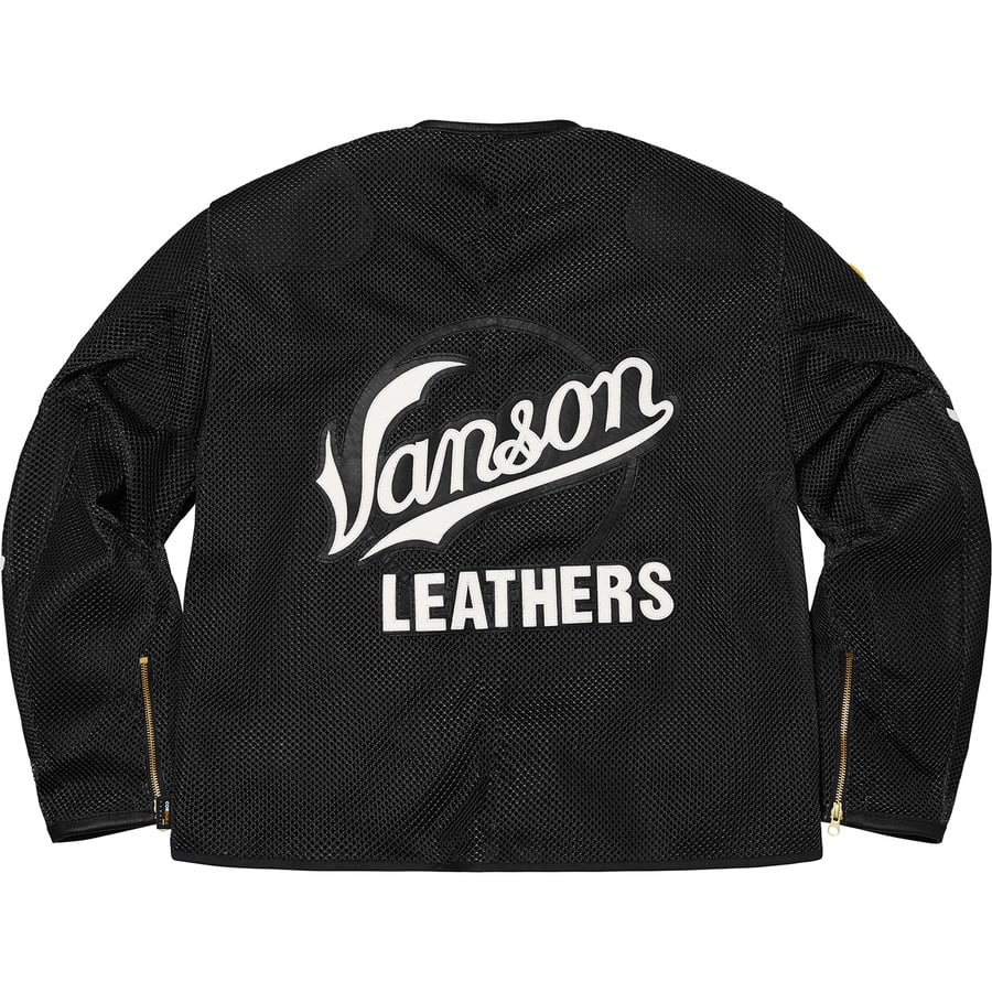 Details on Supreme Vanson Leathers Cordura Mesh Jacket Black from spring summer
                                                    2022 (Price is $898)
