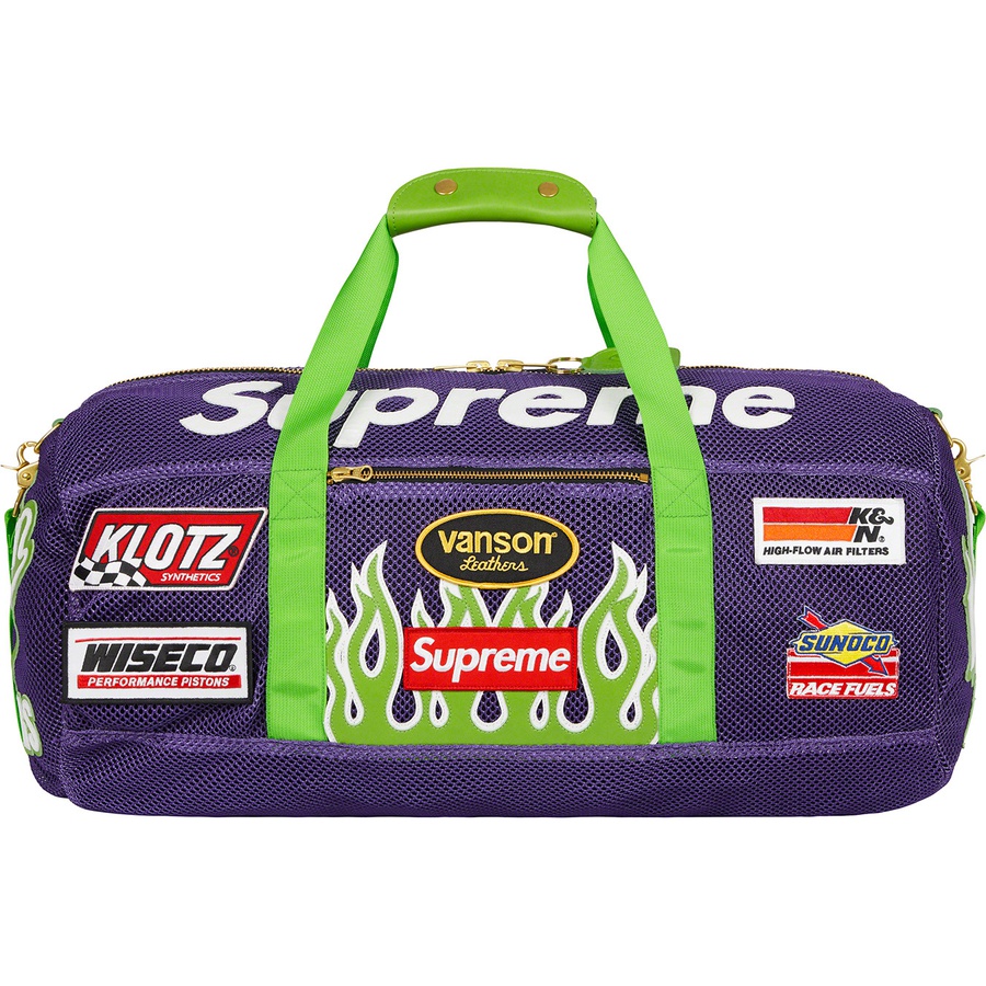 Details on Supreme Vanson Leathers Cordura Mesh Duffle Bag Purple from spring summer
                                                    2022 (Price is $548)