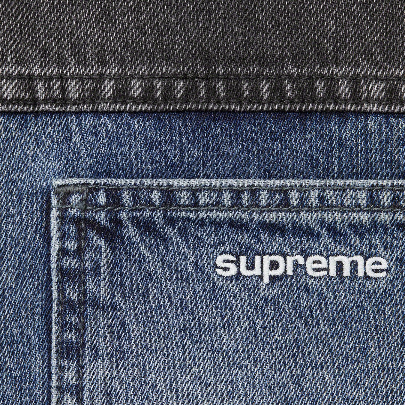 Supreme 2-Tone Paneled Denim Jacket 'Black
