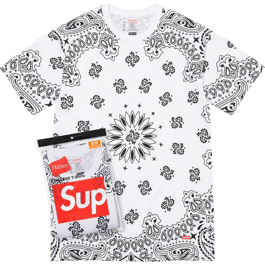 Details on Supreme Hanes Bandana Tagless Tees (2 Pack) White from fall winter
                                                    2022 (Price is $34)