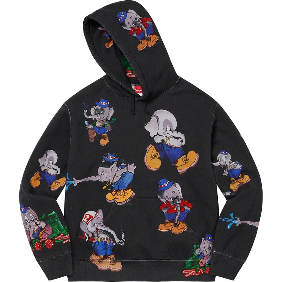 Details on Elephant Hooded Sweatshirt Black from fall winter
                                                    2022 (Price is $178)