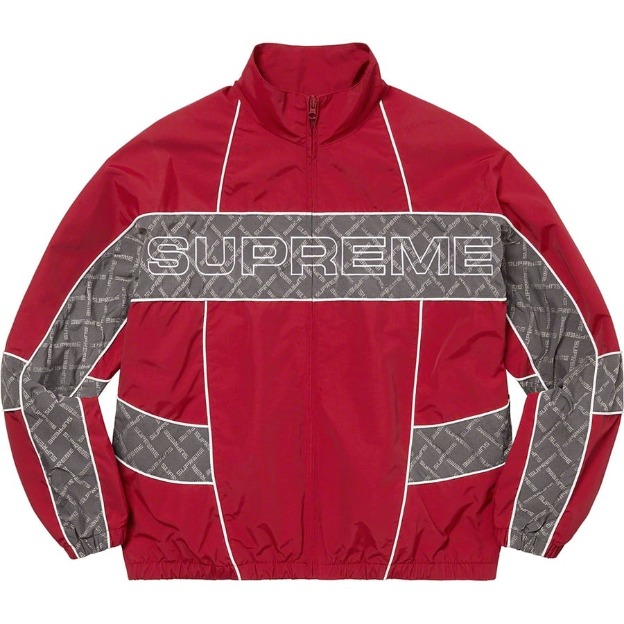 Details on Jacquard Panel Track Jacket Red from fall winter
                                                    2022 (Price is $168)