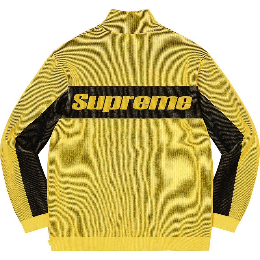 Details on 2-Tone Ribbed Zip Up Sweater Yellow from fall winter
                                                    2022 (Price is $188)