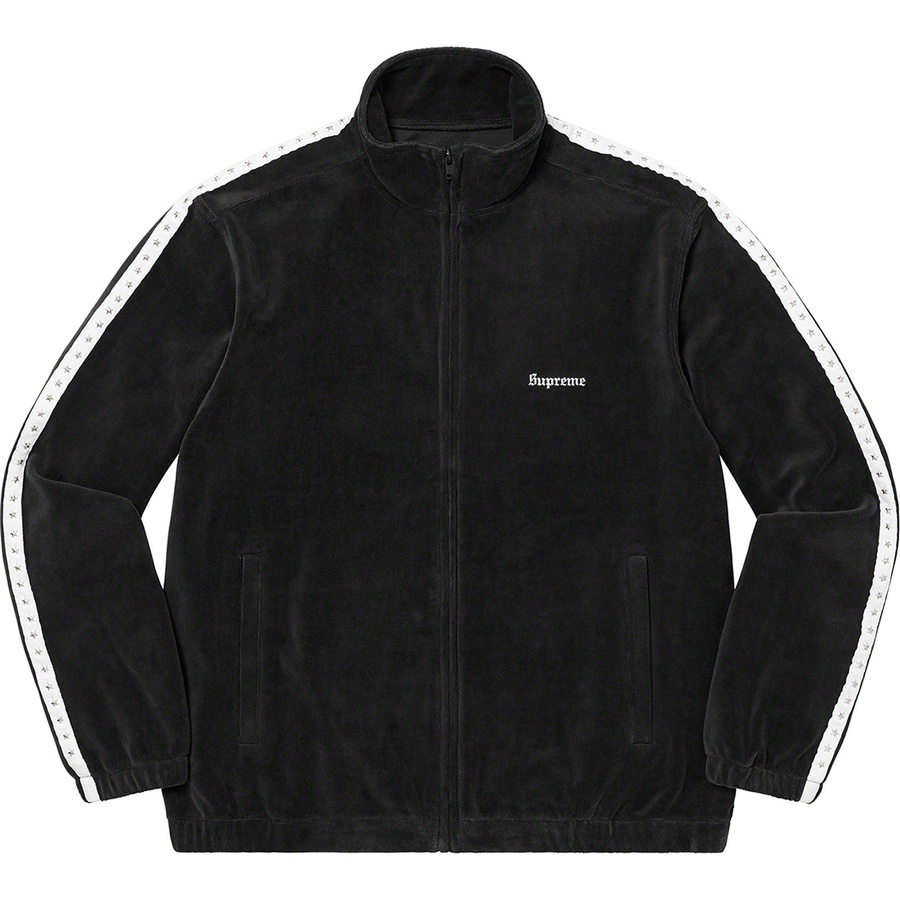 Details on Studded Velour Track Jacket Black from fall winter
                                                    2022 (Price is $148)
