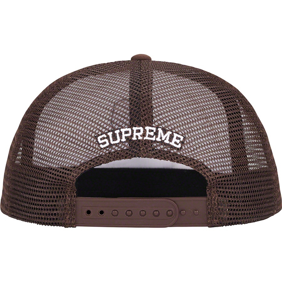Details on Pin Up Mesh Back 5-Panel Brown from fall winter
                                                    2022 (Price is $48)