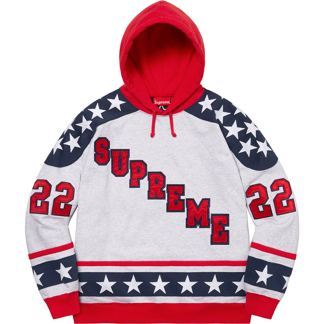 Supreme Hockey Colorblock Pattern Hoodie - Black Sweatshirts & Hoodies,  Clothing - WSPME49022
