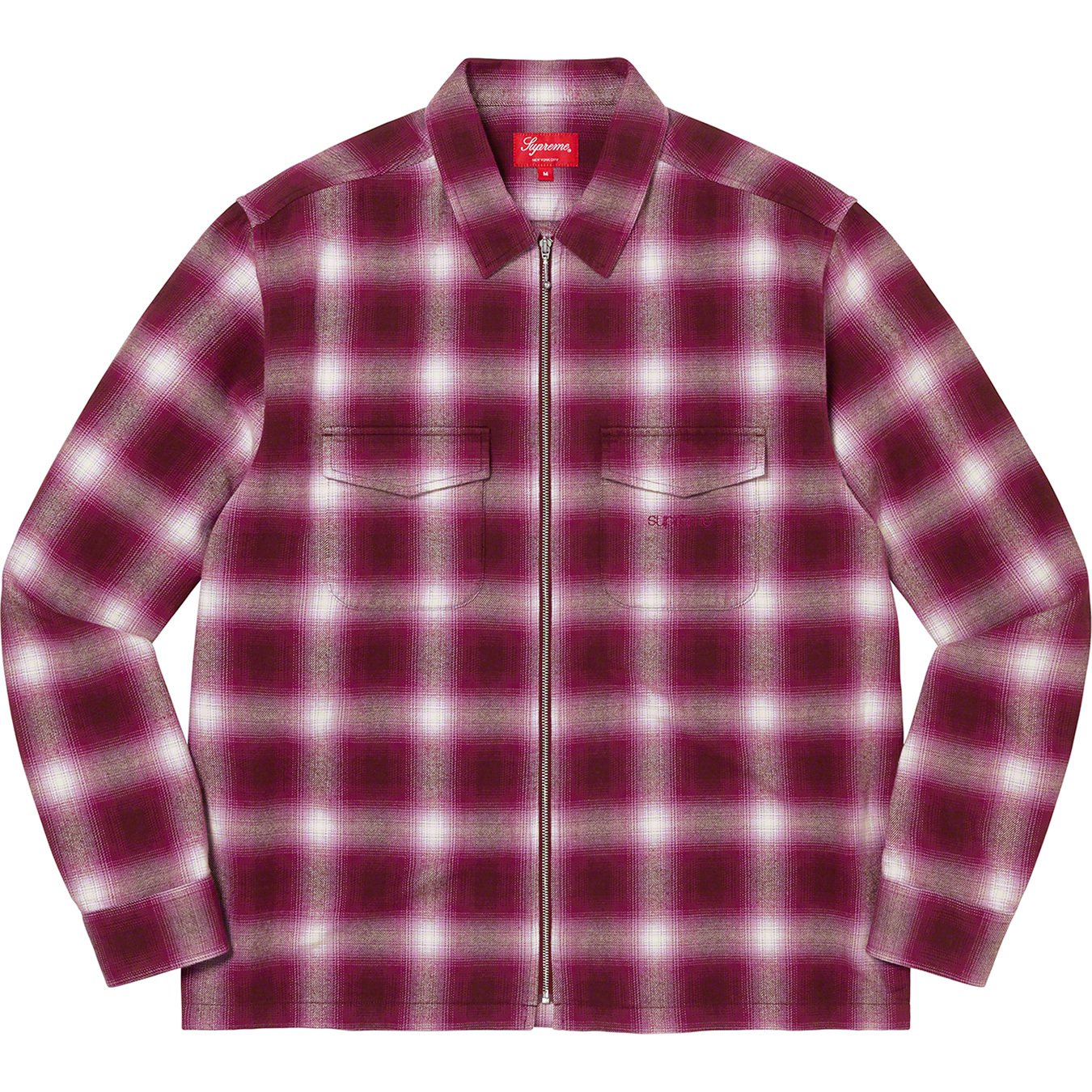 22aw supreme Shadow Plaid Flannel Zip Up