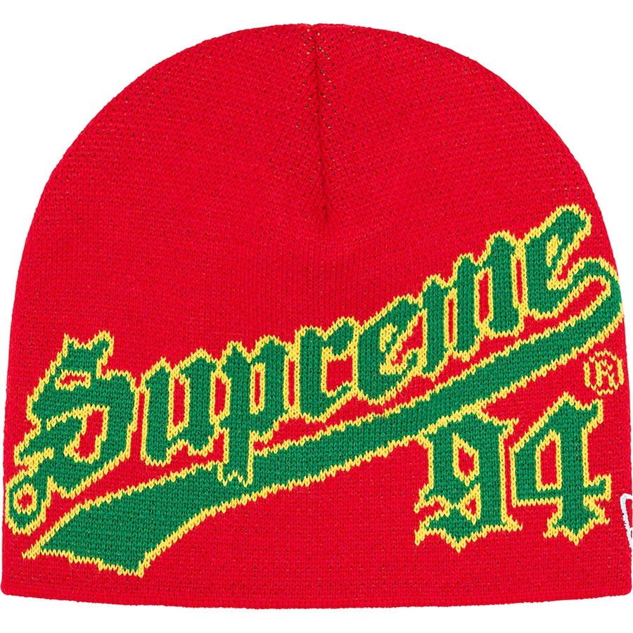 Details on New Era Script Beanie Red from fall winter
                                                    2022 (Price is $40)