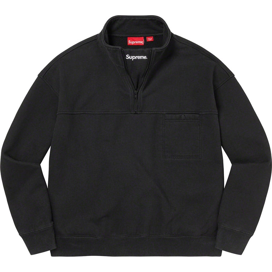 Details on Washed Half Zip Pullover Black from fall winter
                                                    2022 (Price is $158)